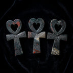 Bloodstone Ankh Gemstone Carving – 6" – Thorn & Thimble