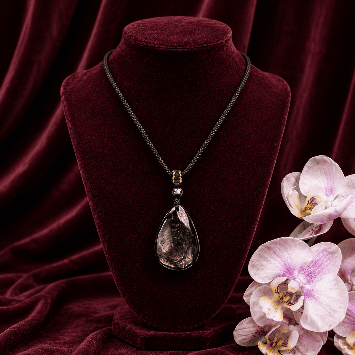 Hypersthene Teardrop Crystal Pendant – Manifestation – Thorn & Thimble
