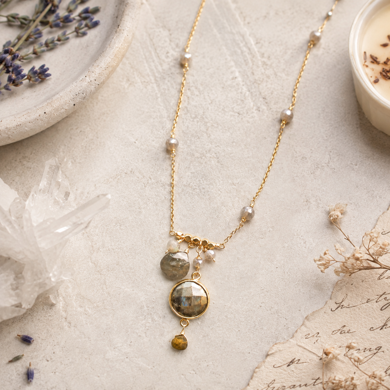 Labradorite Bezel Necklace