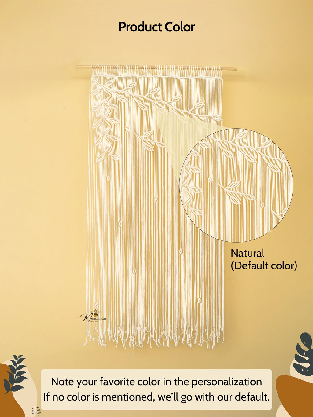 Celeste Natural Macrame Leaf Door Curtain