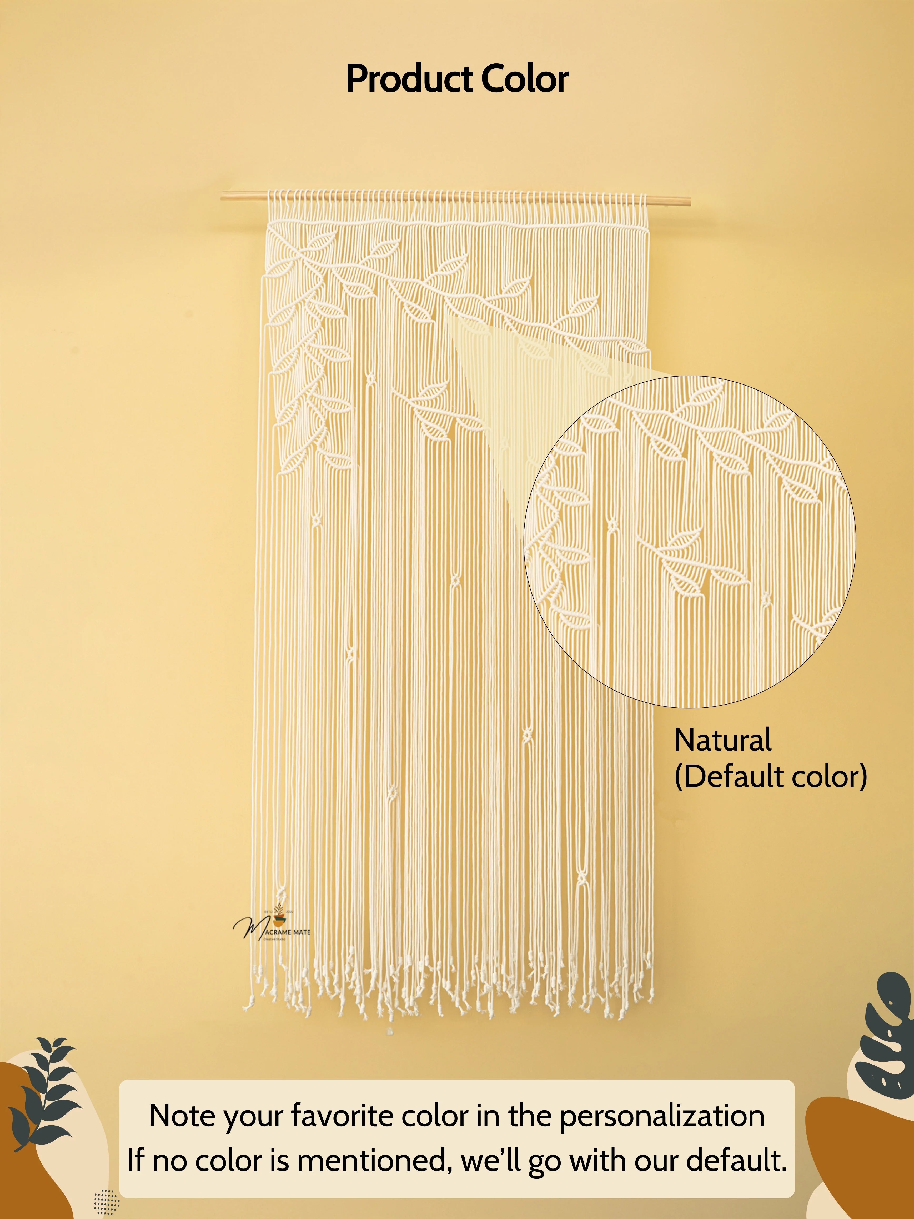 Celeste Natural Macrame Leaf Door Curtain