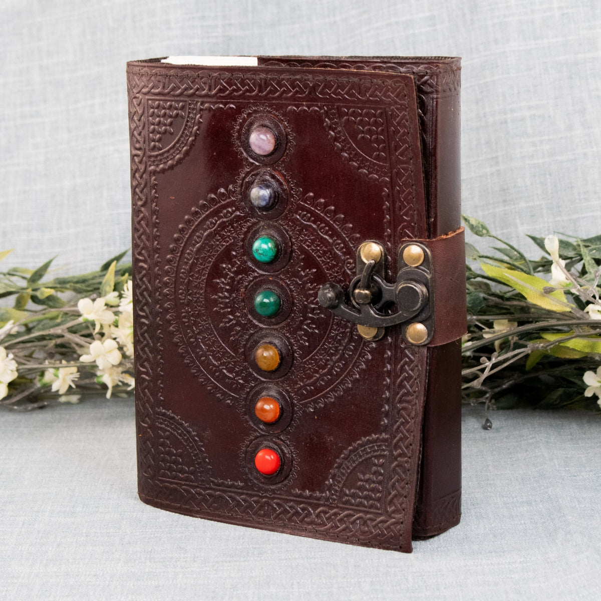7 Chakra Stone Leather Journal – Thorn & Thimble