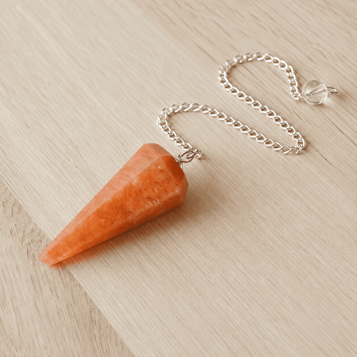 Orange Aventurine Faceted Crystal Pendulum – Thorn & Thimble