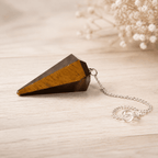 Tiger’s Eye Faceted Crystal Pendulum – Thorn & Thimble