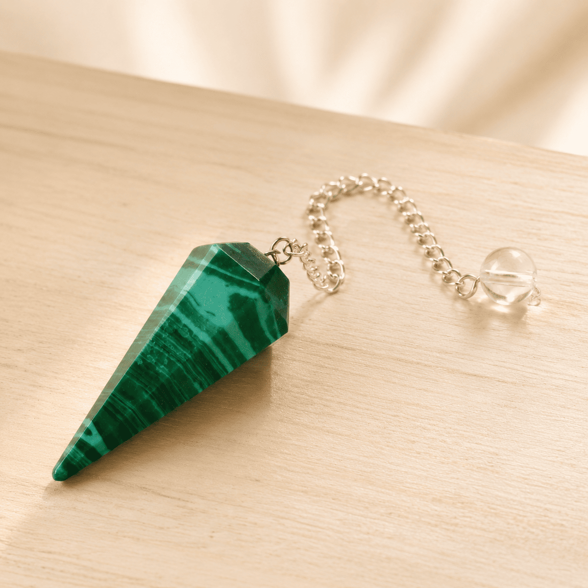 Malachite Faceted Crystal Pendulum – Thorn & Thimble