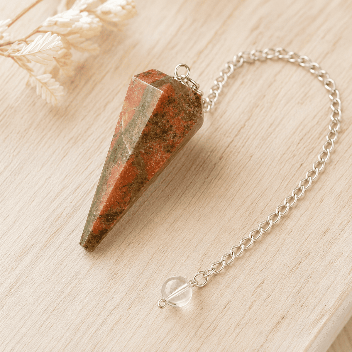 Unakite Faceted Hexagon Pendulum, Crystal Pendulum – Thorn & Thimble