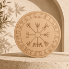 Norse Runes Crystal Grid Board, Wooden 6" Vegvisir Grid Plate – Thorn & Thimble