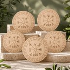 Norse Runes Crystal Grid Board, Wooden 6" Vegvisir Grid Plate – Thorn & Thimble