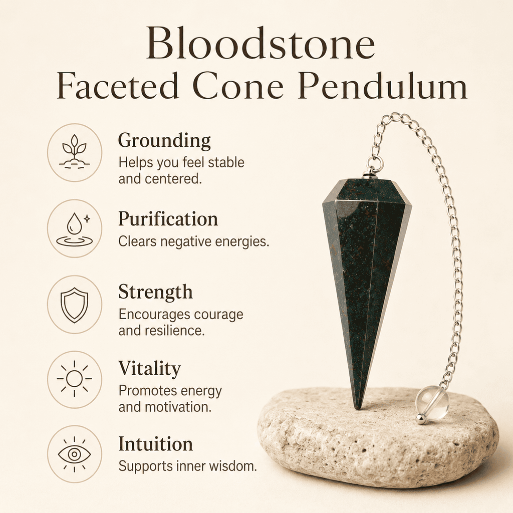 Bloodstone Faceted Crystal Pendulum – Thorn & Thimble