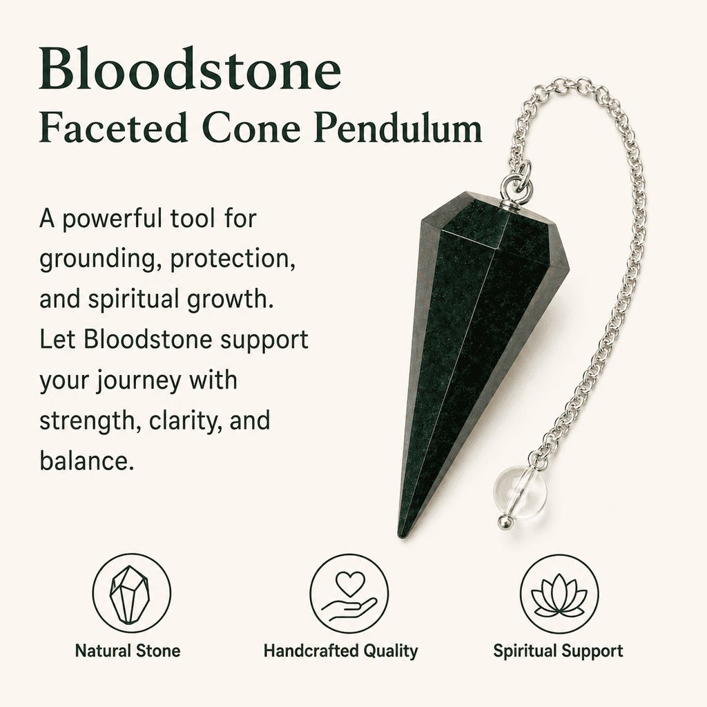 Bloodstone Faceted Crystal Pendulum – Thorn & Thimble