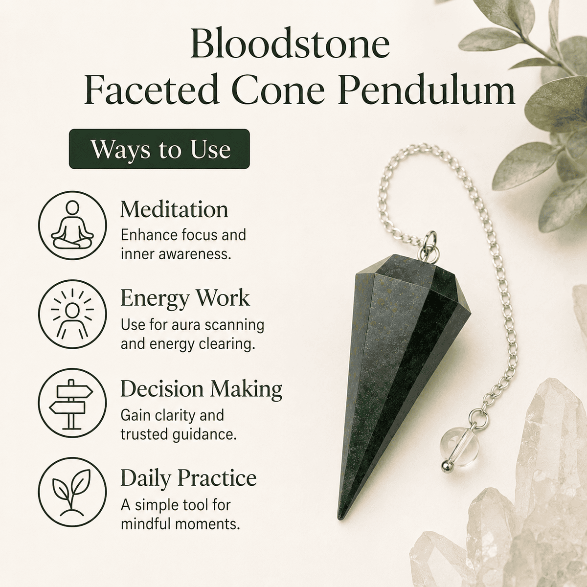 Bloodstone Faceted Crystal Pendulum – Thorn & Thimble