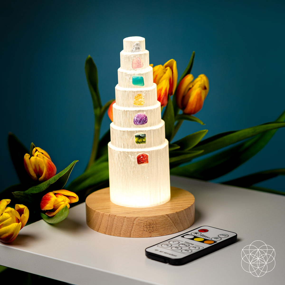 Seven-Stone Crystal Sanctuary Lamp