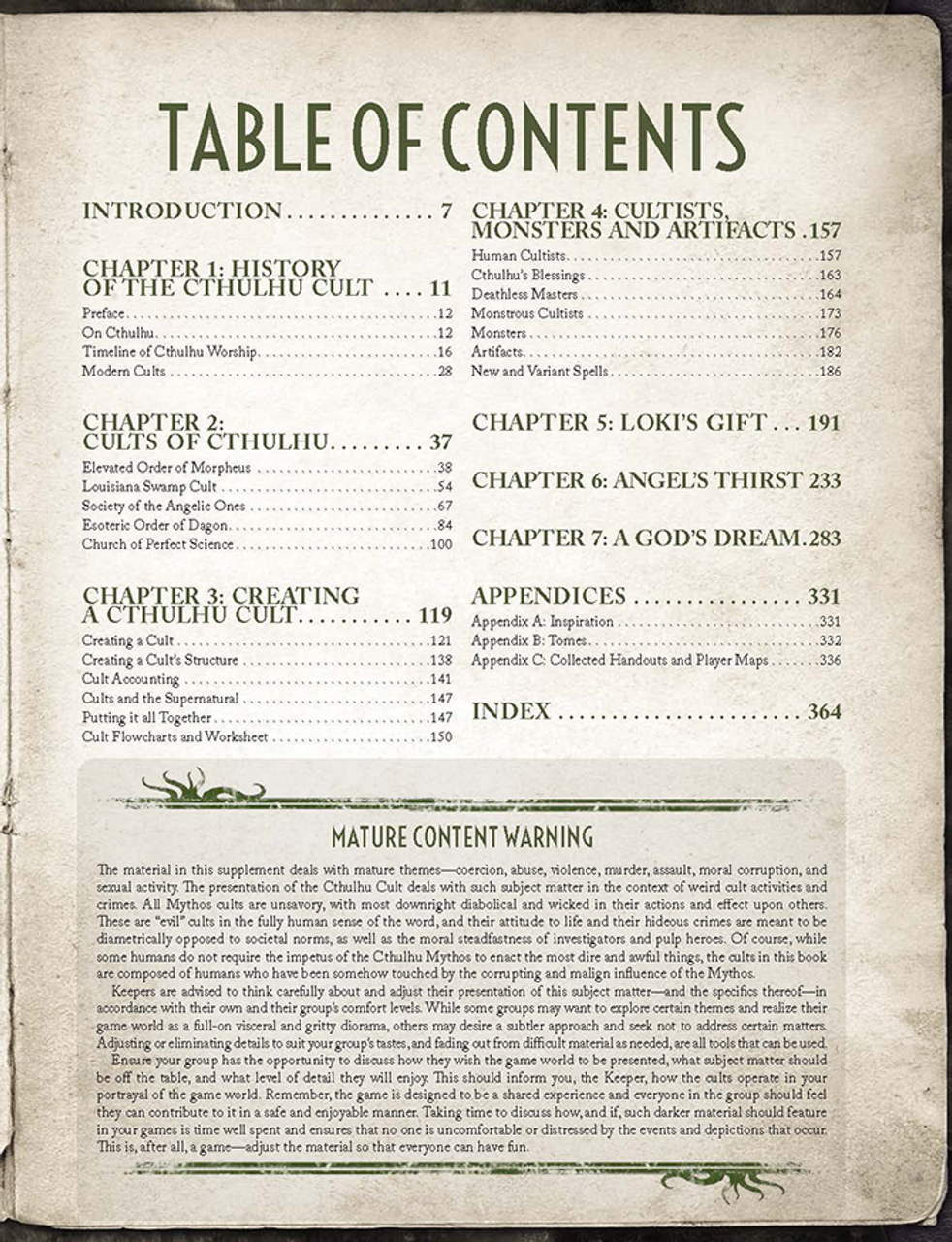 Call of Cthulhu: Cults of Cthulhu
