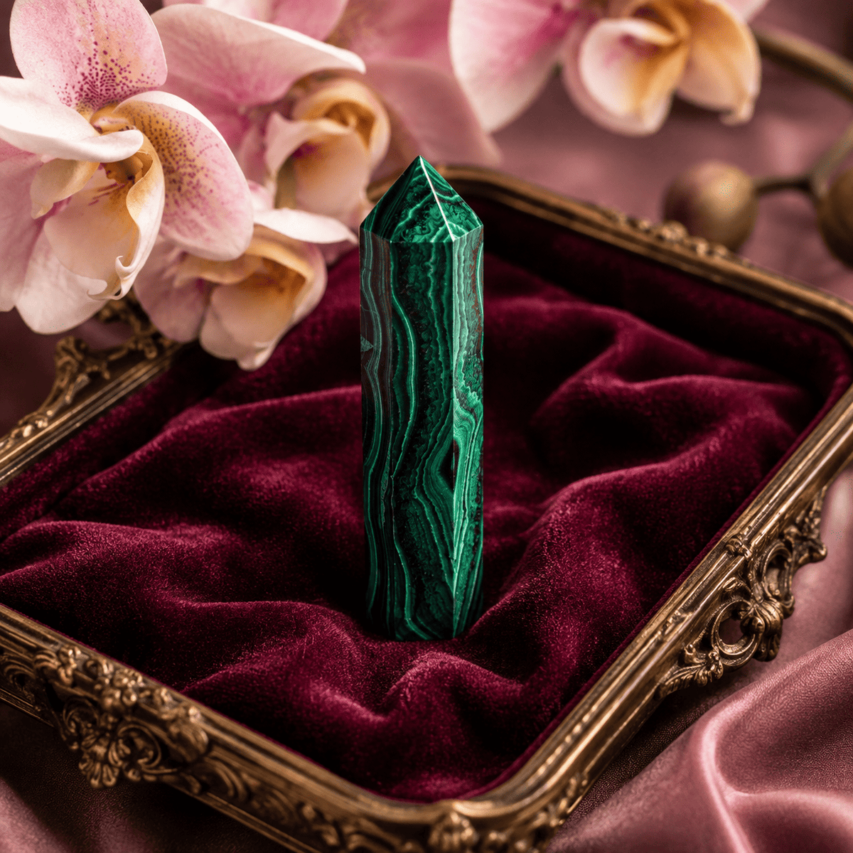 Malachite Crystal Point – Phoenix Transformation – Thorn & Thimble