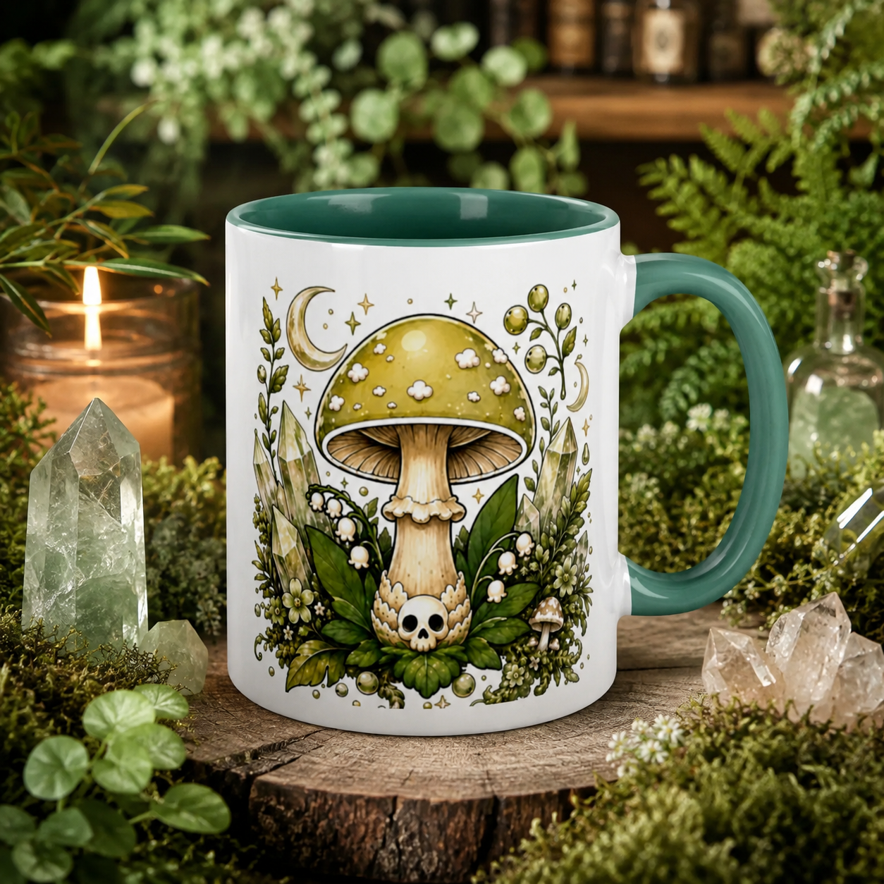 Mushroom F Mug with Color Inside