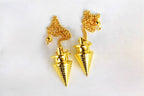 Brass Divination Pendulum – Gold Cone or Silver Ball – Thorn & Thimble