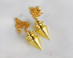 Brass Divination Pendulum – Gold Cone or Silver Ball – Thorn & Thimble