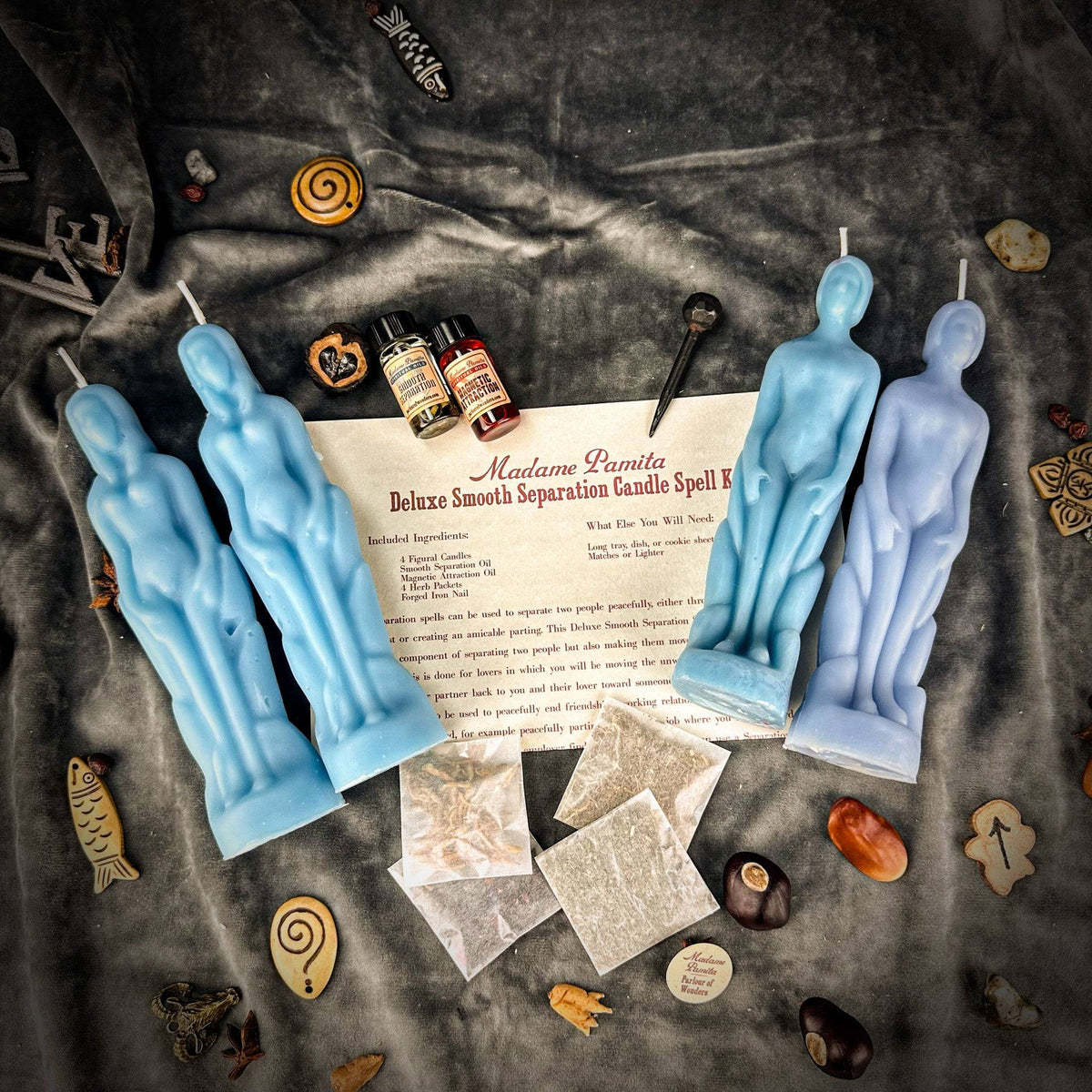Deluxe Smooth Separation Candle Spell Kit – Gender Neutral/Female Figures – Thorn & Thimble