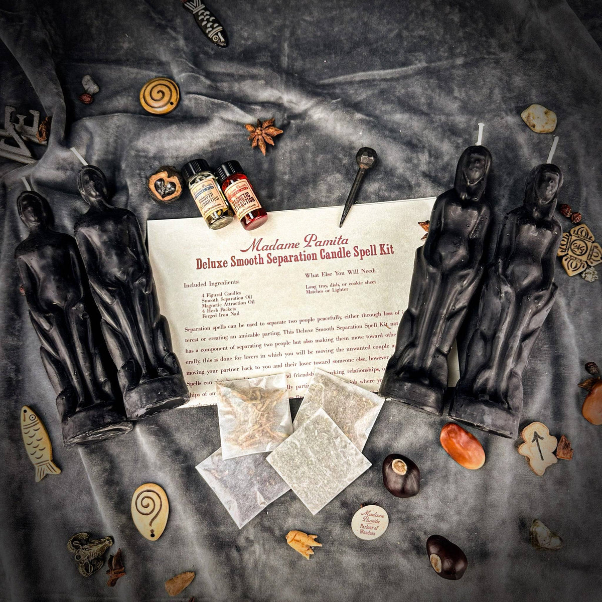 Deluxe Smooth Separation Candle Spell Kit – Gender Neutral/Female Figures – Thorn & Thimble