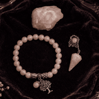 Rose Quartz Bracelet, Stone & Pendulum 3-Piece Crystal Set – Thorn & Thimble