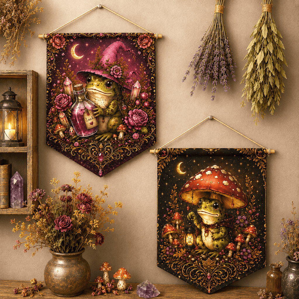 Frog Witch Pink Potion Pennant Banner – Thorn & Thimble