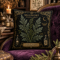 Botanical Mugwort Apothecary Throw Pillow