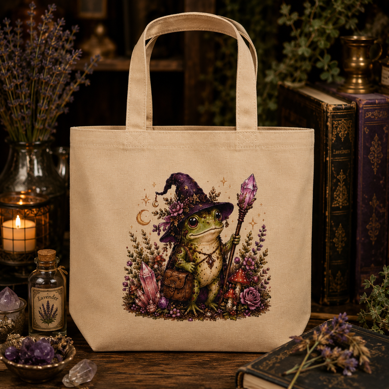 Frog Witch Staff Eco Tote Bag