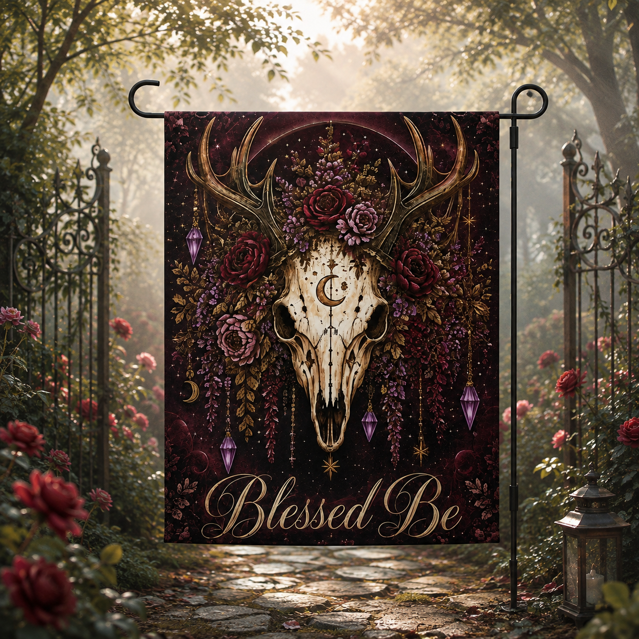 Deer Skull Garden flag