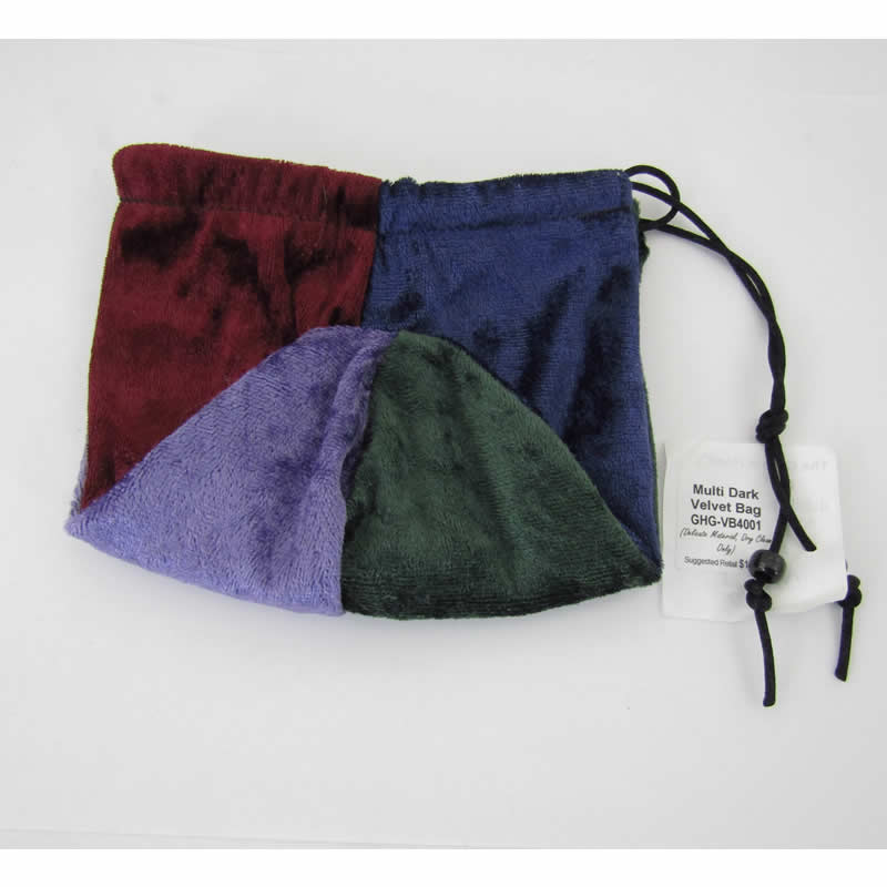 Multi Dark Color Velvet Dice Bag – Drawstring