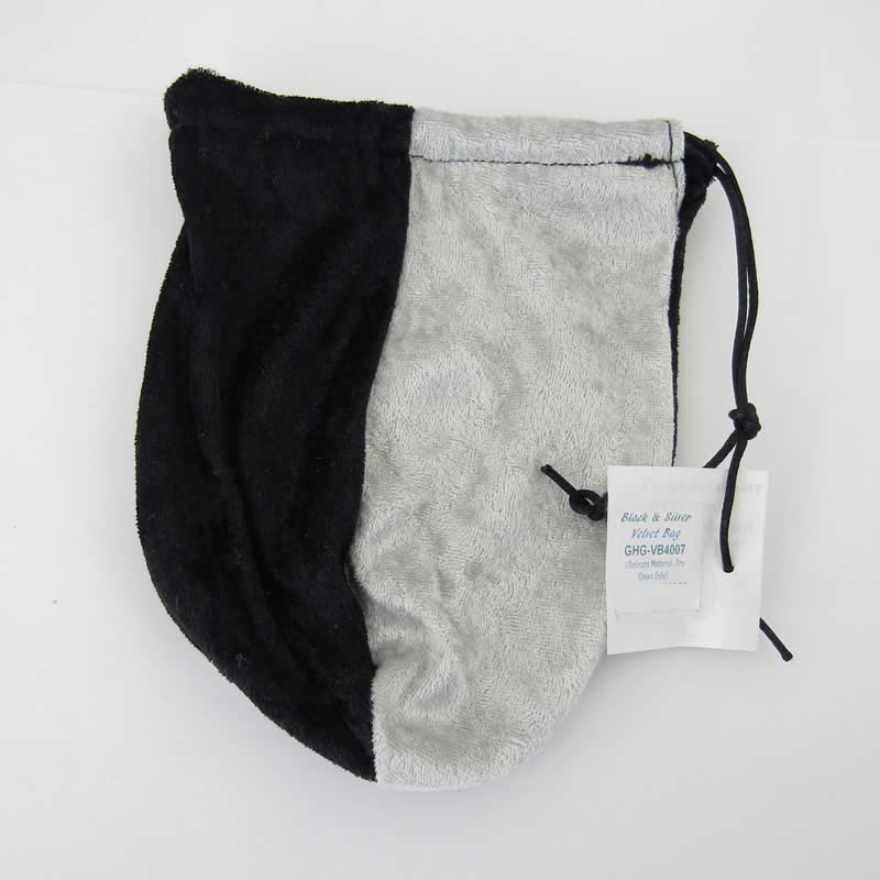 Black And Silver Velvet Dice Bag – Drawstring