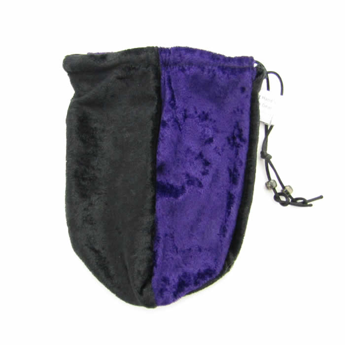 Purple and Black Velvet Dice Bag – Drawstring