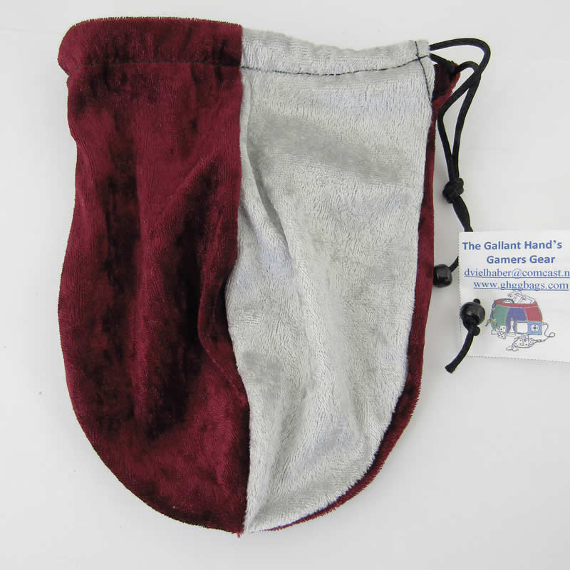 Wine and Silver Velvet Dice Bag – Drawstring