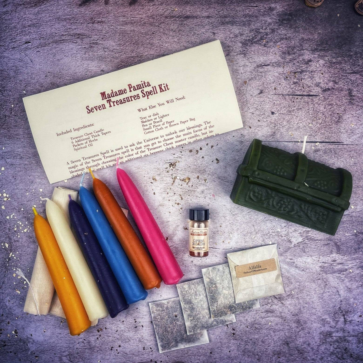 Seven Treasures Candle Spell Kit – Thorn & Thimble
