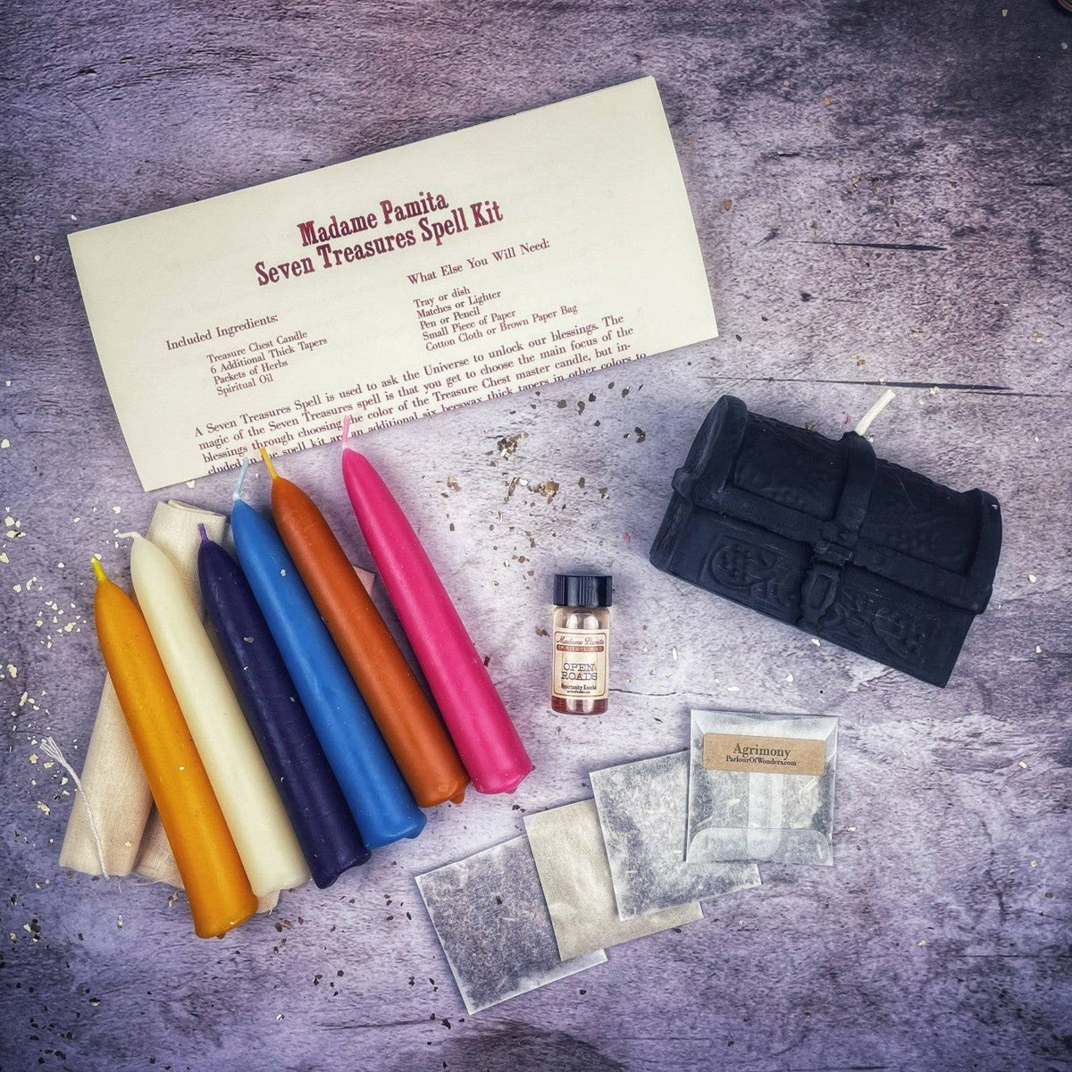 Seven Treasures Candle Spell Kit – Thorn & Thimble