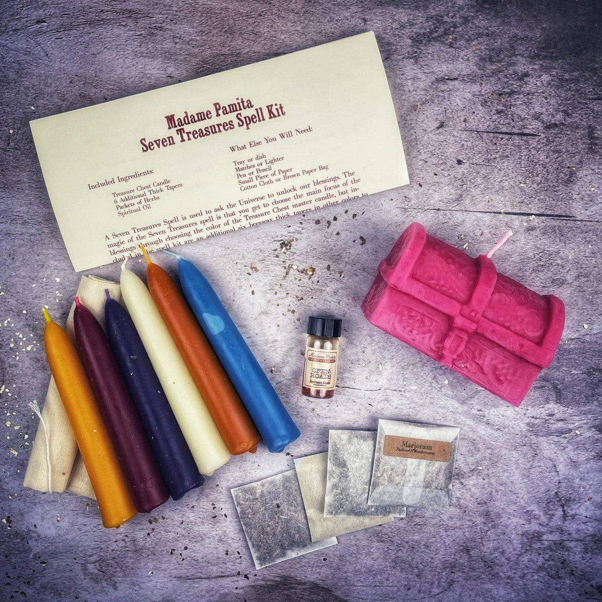 Seven Treasures Candle Spell Kit – Thorn & Thimble