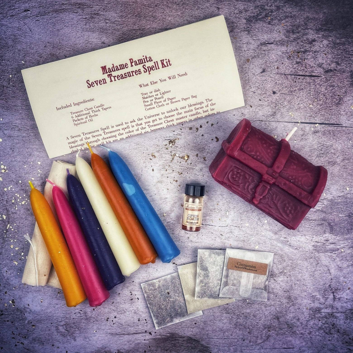 Seven Treasures Candle Spell Kit – Thorn & Thimble
