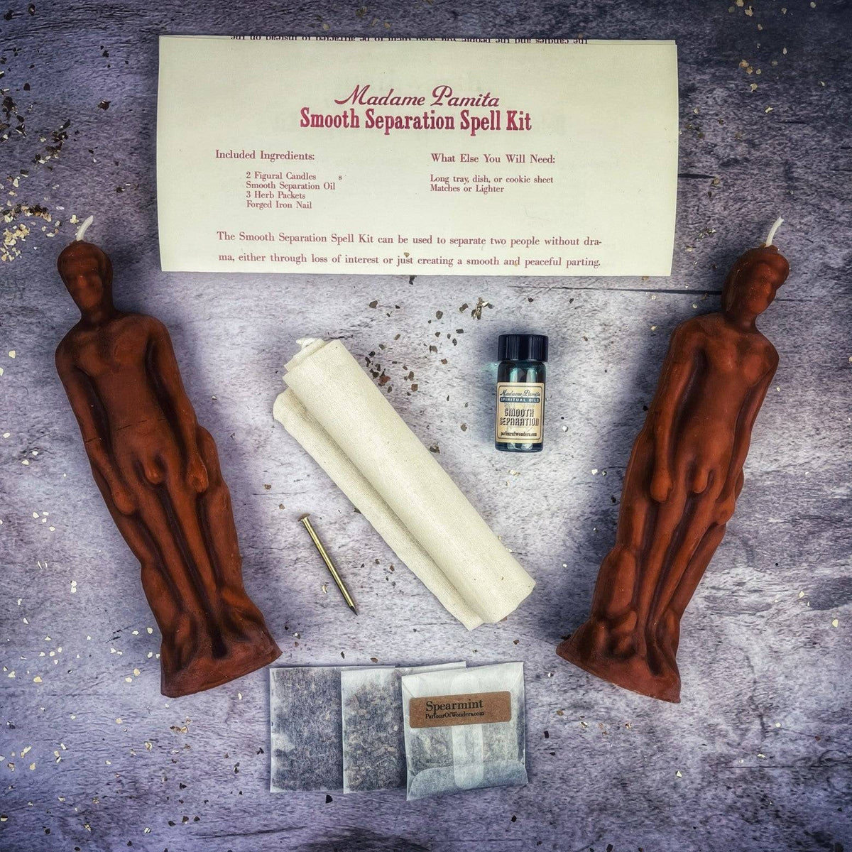 Smooth Separation Candle Spell Kit – Male/Male Figures – Thorn & Thimble