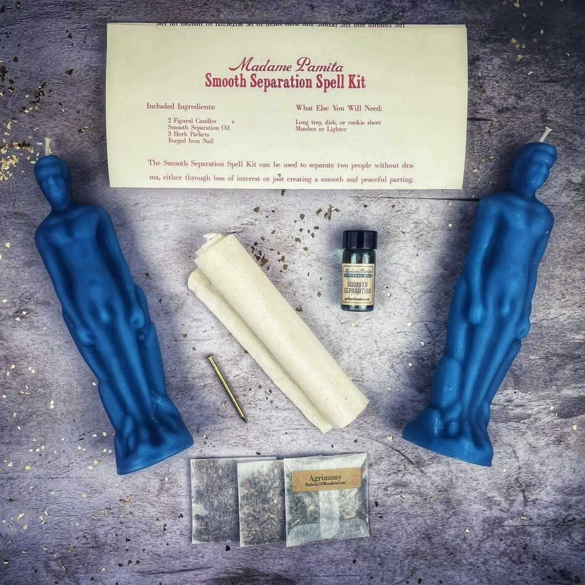 Smooth Separation Candle Spell Kit – Male/Male Figures – Thorn & Thimble