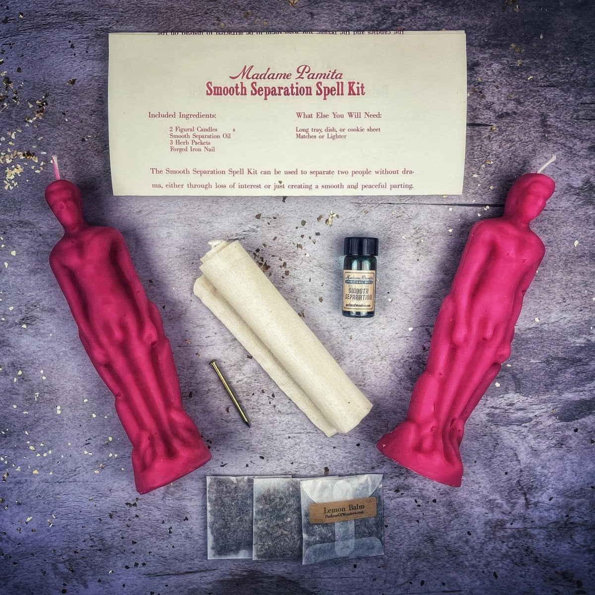 Smooth Separation Candle Spell Kit – Male/Male Figures – Thorn & Thimble