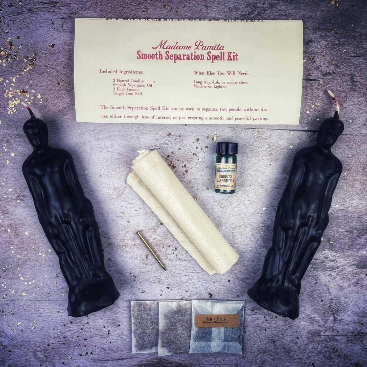 Smooth Separation Candle Spell Kit – Male/Male Figures – Thorn & Thimble