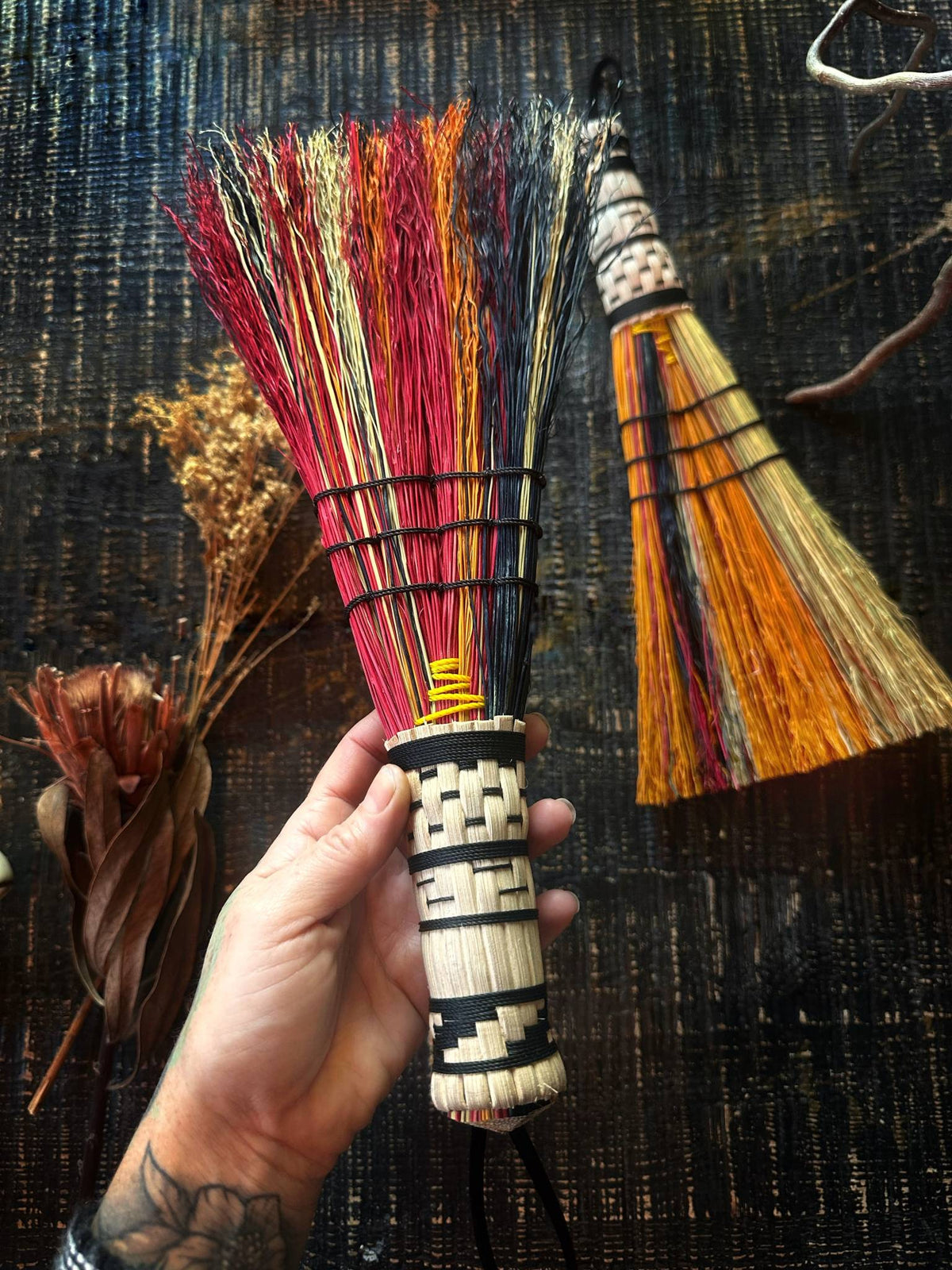 Hand-Dyed Woven-Handle Hand Broom – Thorn & Thimble