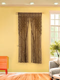 Indigo Brown Macrame Leaf Door Curtain