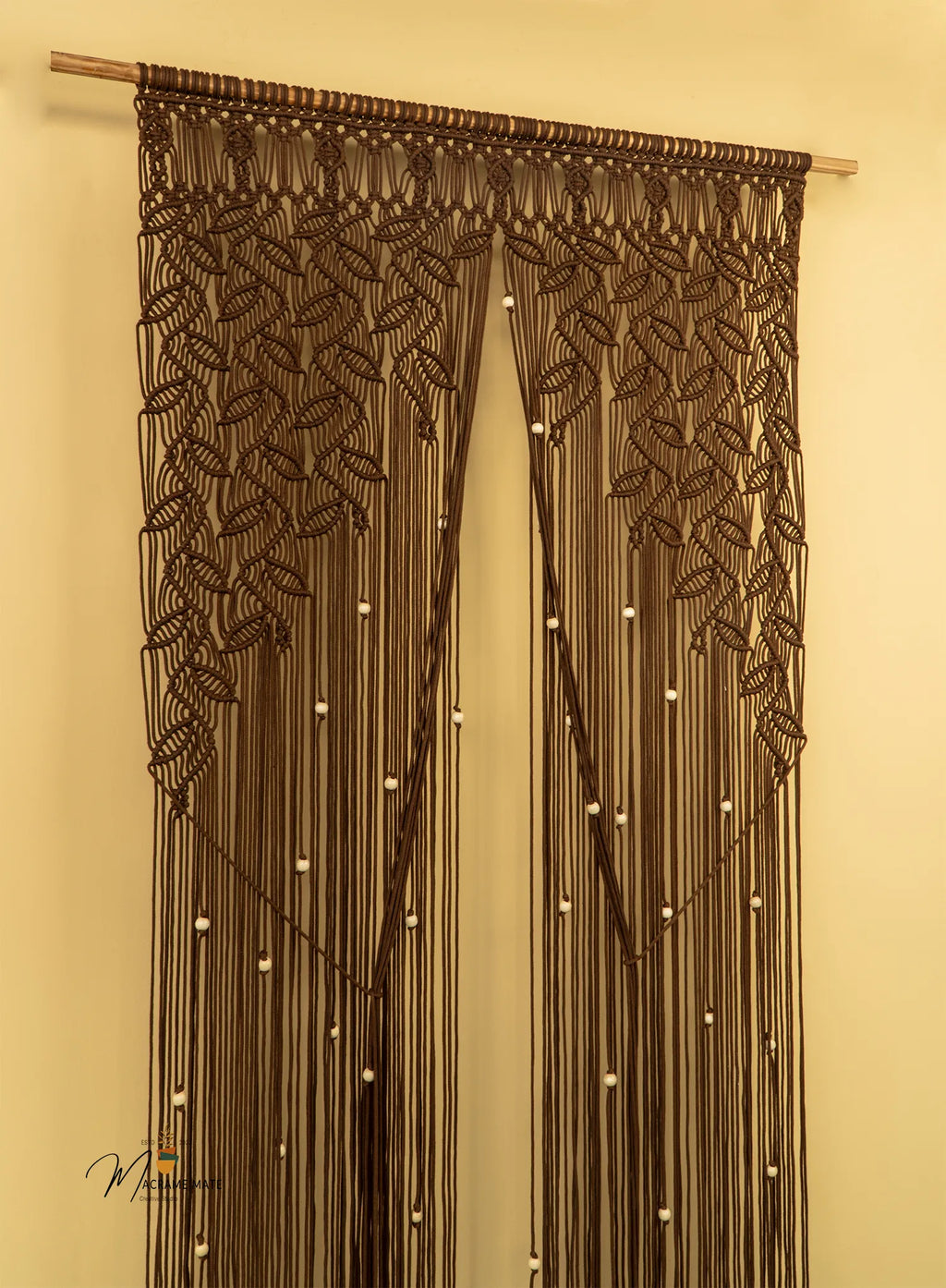 Indigo Brown Macrame Leaf Door Curtain