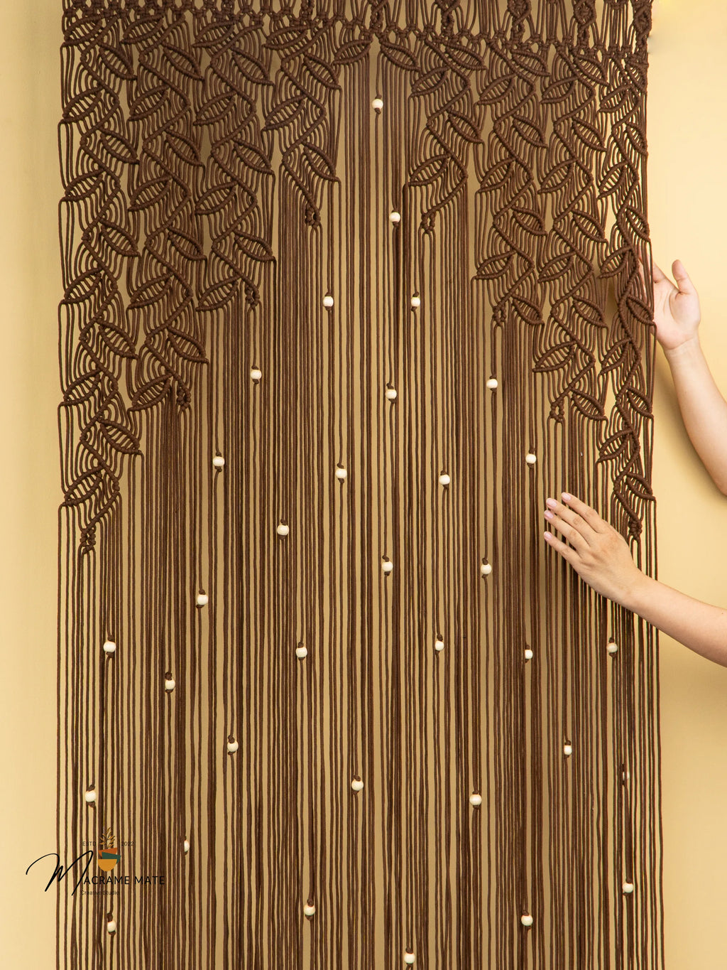 Indigo Brown Macrame Leaf Door Curtain
