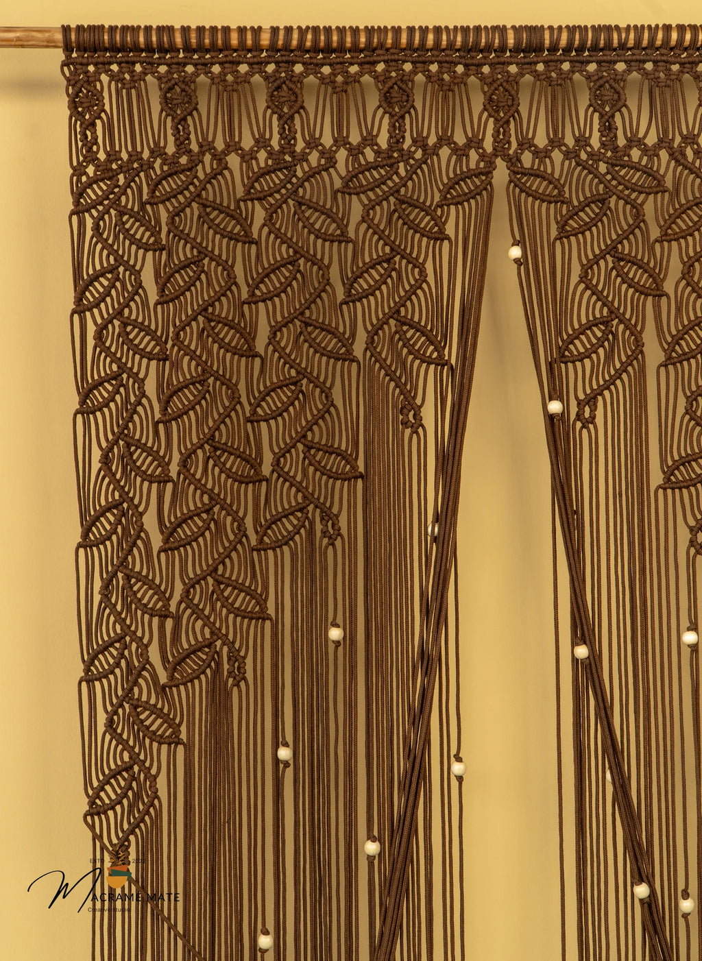 Indigo Brown Macrame Leaf Door Curtain