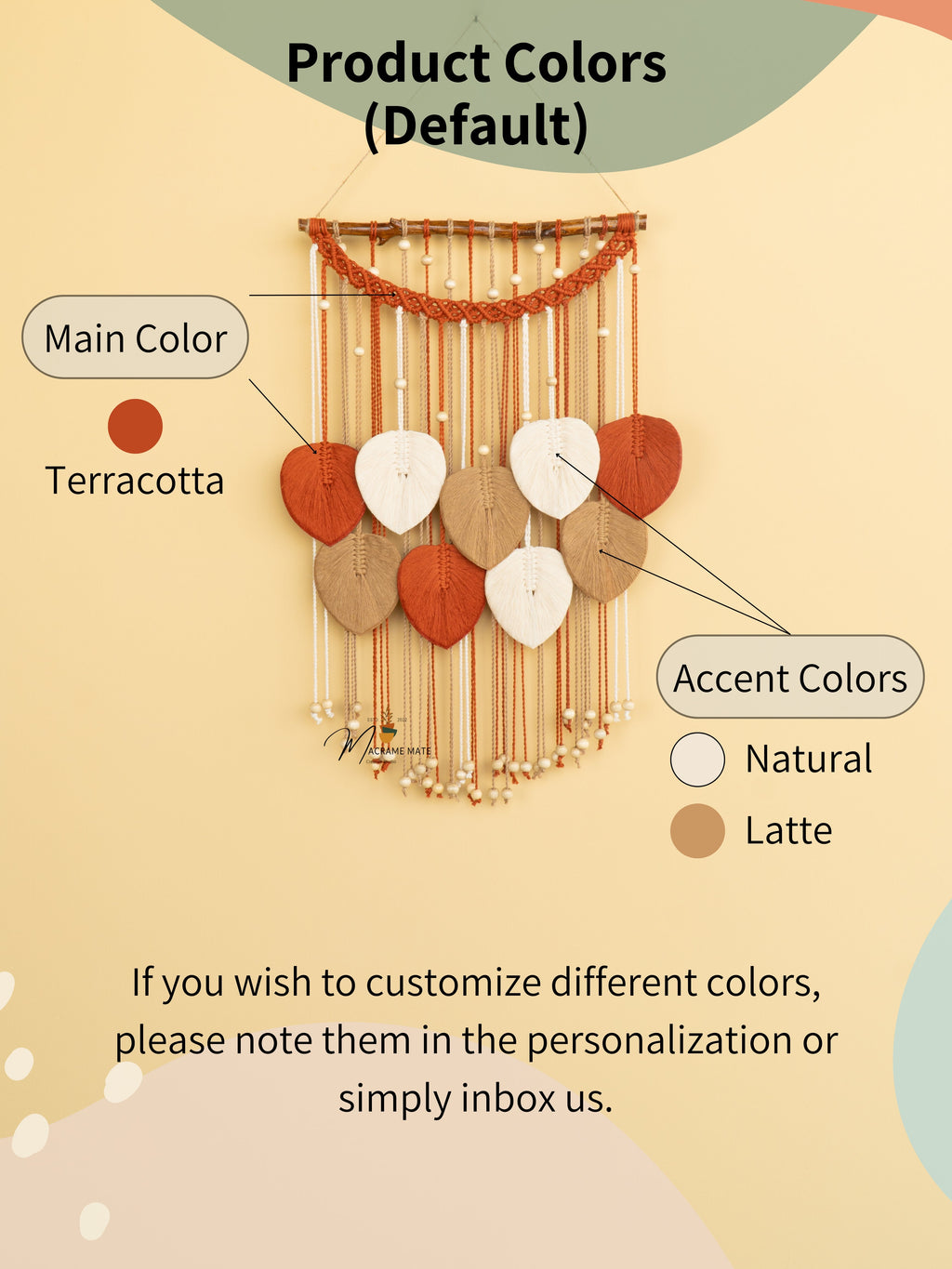 Levia Warm Macrame Leaf Hangings