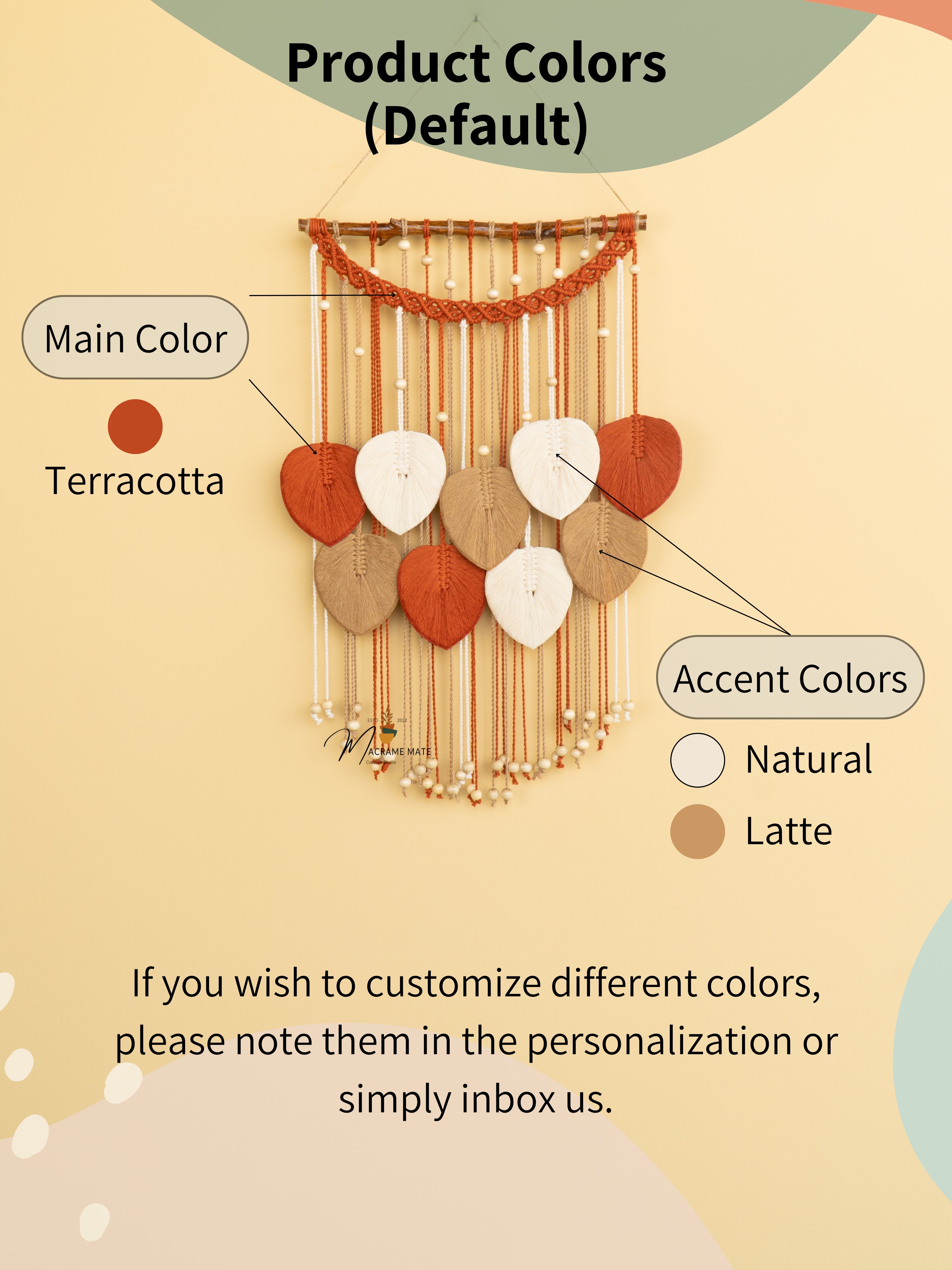 Levia Warm Macrame Leaf Hangings
