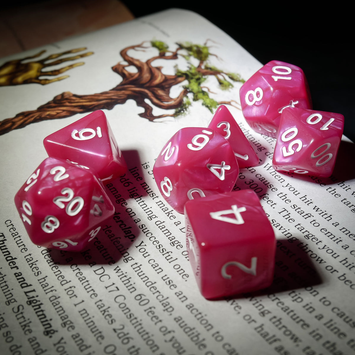 Rose Garden - 7-Piece RPG Dice Set – Thorn & Thimble