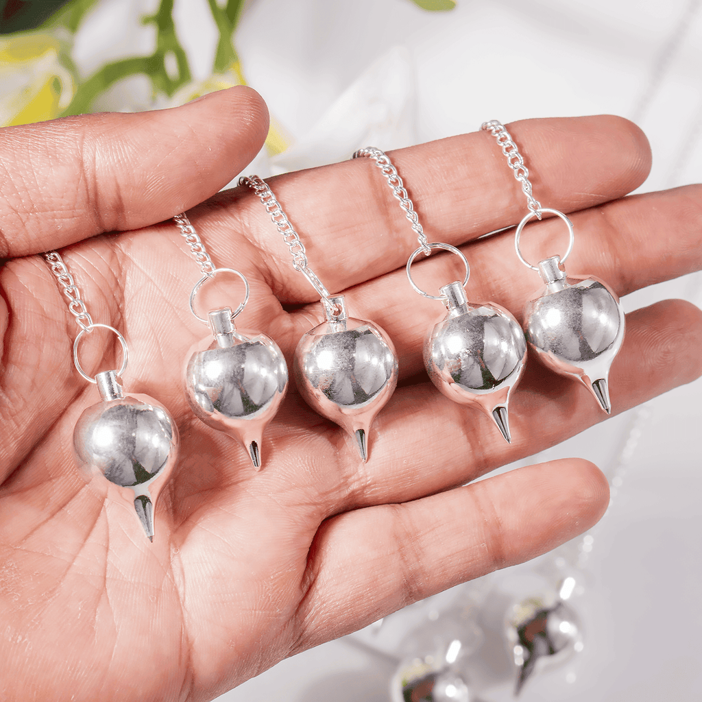Brass Divination Pendulum – Gold Cone or Silver Ball – Thorn & Thimble
