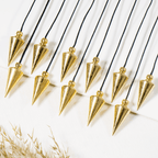 Brass Divination Pendulum – Gold Cone or Silver Ball – Thorn & Thimble